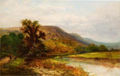 Alfred Augustus Glendening A River Landscape 1884 Alfred Augustus Glendening