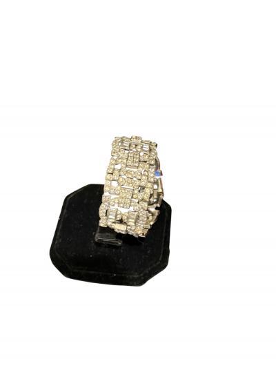 Alfred Boucher ART DECO PAVE BAQUETTE SET RHINESTONE BRACELET