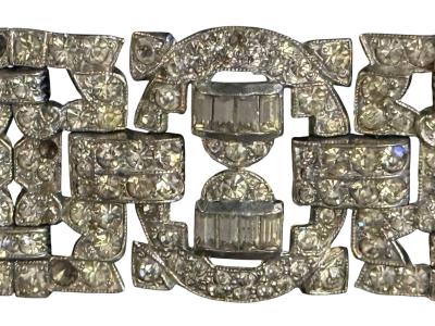Alfred Boucher ART DECO PAVE BAQUETTE SET RHINESTONE BRACELET