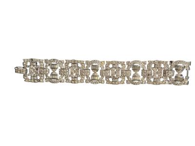 Alfred Boucher ART DECO PAVE BAQUETTE SET RHINESTONE BRACELET