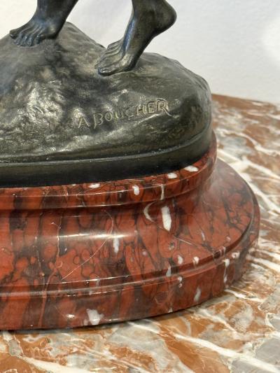 Alfred Boucher Au But To the Goal Alfred Boucher Bronze Group of Three Runners