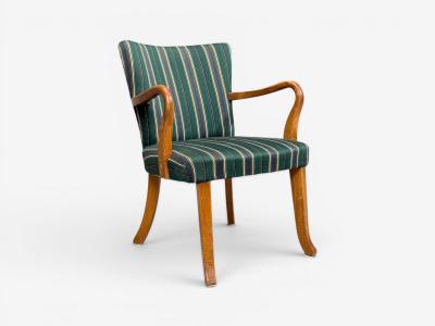 Alfred Christensen Alfred Christensen Style Armchair Bentwood Fabric Sweden 1960s