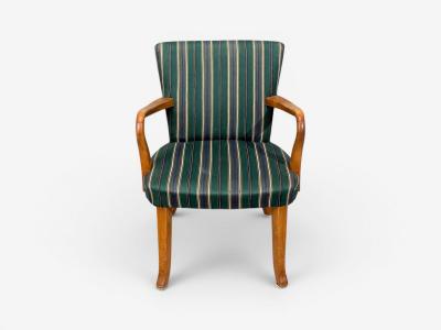 Alfred Christensen Alfred Christensen Style Armchair Bentwood Fabric Sweden 1960s