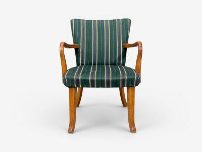 Alfred Christensen Alfred Christensen Style Armchair Bentwood Fabric Sweden 1960s