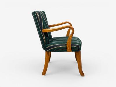 Alfred Christensen Alfred Christensen Style Armchair Bentwood Fabric Sweden 1960s