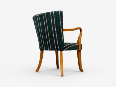 Alfred Christensen Alfred Christensen Style Armchair Bentwood Fabric Sweden 1960s
