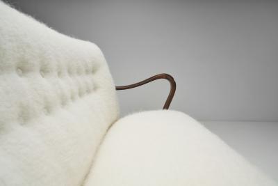 Alfred Christensen Alfred Christensen Three Seater Sofa for Slagelse M belfabrik Denmark 1940s