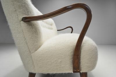 Alfred Christensen Alfred Christensen Three Seater Sofa for Slagelse M belfabrik Denmark 1940s