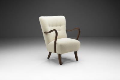 Alfred Christensen Alfred Christensen Upholstered Armchair for Slagelse M belfabrik Denmark 1940s