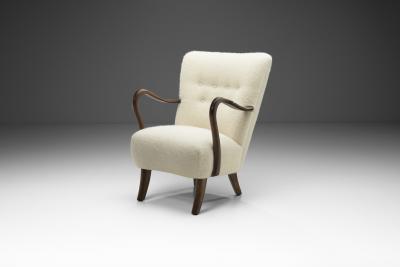 Alfred Christensen Alfred Christensen Upholstered Armchair for Slagelse M belfabrik Denmark 1940s