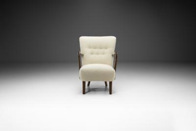 Alfred Christensen Alfred Christensen Upholstered Armchair for Slagelse M belfabrik Denmark 1940s