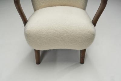 Alfred Christensen Alfred Christensen Upholstered Armchair for Slagelse M belfabrik Denmark 1940s