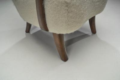 Alfred Christensen Alfred Christensen Upholstered Armchair for Slagelse M belfabrik Denmark 1940s