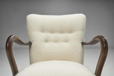 Alfred Christensen Alfred Christensen Upholstered Armchair for Slagelse M belfabrik Denmark 1940s