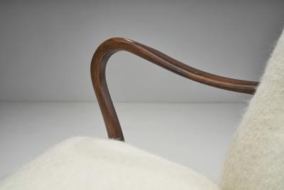 Alfred Christensen Alfred Christensen Upholstered Armchair for Slagelse M belfabrik Denmark 1940s
