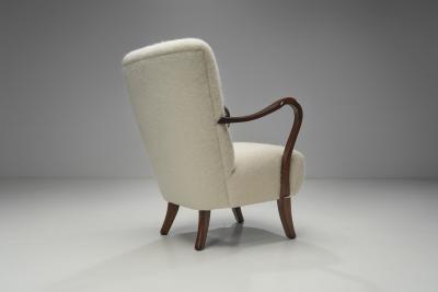 Alfred Christensen Alfred Christensen Upholstered Armchair for Slagelse M belfabrik Denmark 1940s