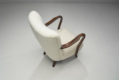 Alfred Christensen Alfred Christensen Upholstered Armchair for Slagelse M belfabrik Denmark 1940s