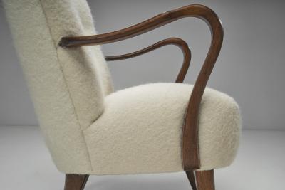 Alfred Christensen Alfred Christensen Upholstered Armchair for Slagelse M belfabrik Denmark 1940s