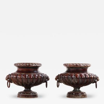 Alfred Corneau Rare Pair of French Enameled Alfred Corneau Urns C 1880 Signed