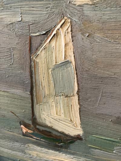 Alfred Genasi Post Impressionist oil of Sailboats in Brittany