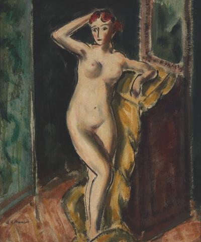 Alfred Henry Maurer Standing Female Nude double sided c 1925