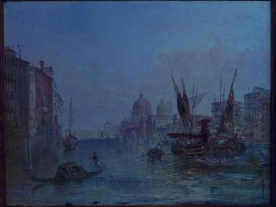 Alfred Pollentine Grand Canal Venice 1889 Antique Oil Painting by Alfred Pollentine