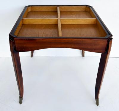Alfred Porteneuve French Art Deco Fliptop Mahogany Game Table Porteneuve Attributed circa 1940s