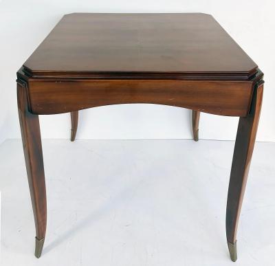 Alfred Porteneuve French Art Deco Fliptop Mahogany Game Table Porteneuve Attributed circa 1940s