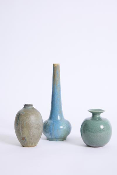 Alfred Renoleau Blue Ceramic Vase by Alfred Renoleau