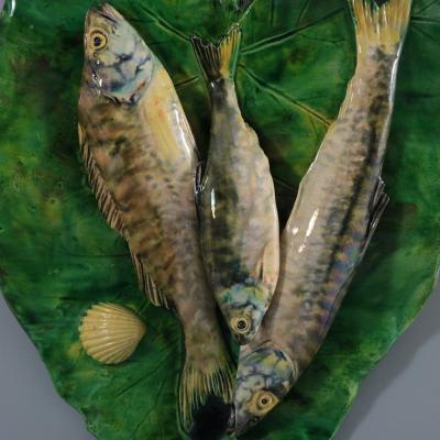 Alfred Renoleau Palissy Majolica Fish Wall Plaque