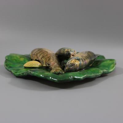 Alfred Renoleau Palissy Majolica Fish Wall Plaque