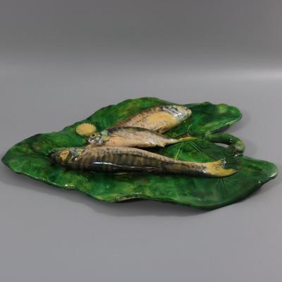 Alfred Renoleau Palissy Majolica Fish Wall Plaque
