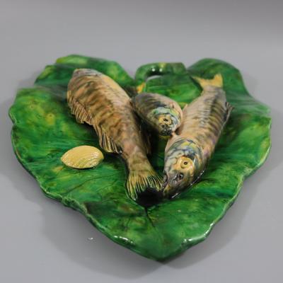 Alfred Renoleau Palissy Majolica Fish Wall Plaque