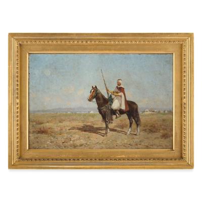 Alfred Wordsworth Thompson Antique Orientalist equestrian oil painting by Wordsworth Thompson