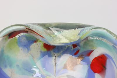 Alfredo Barbini Alfredo Barbini Art Glass Bowl with Colored Canes and Flecks Italy 1960