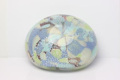 Alfredo Barbini Alfredo Barbini Art Glass Bowl with Colored Canes and Flecks Italy 1960
