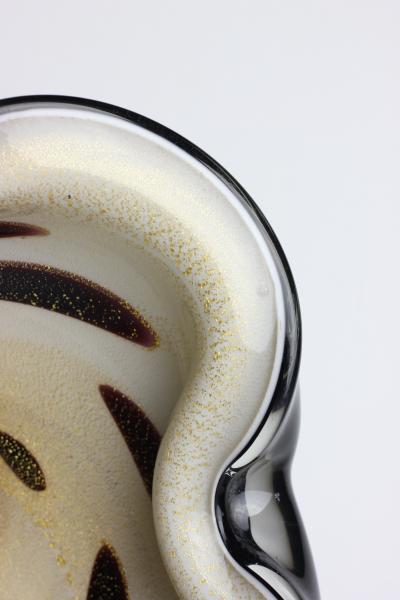 Alfredo Barbini Alfredo Barbini Black Art Glass Bowl with Gold Fleck Italy 1960