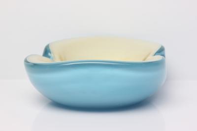 Alfredo Barbini Alfredo Barbini Blue Art Glass Bowl with Gold Fleck Italy 1960