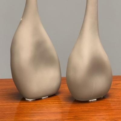 Alfredo Barbini Alfredo Barbini Italian Mid Century Modern Vases Grey Glass Italy 1970s