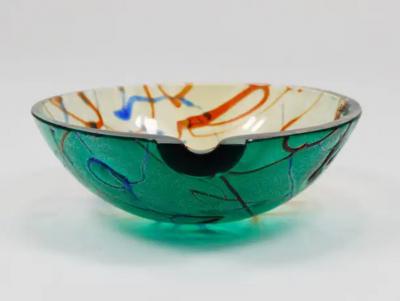 Alfredo Barbini Alfredo Barbini Signed Murano Art Glass Bowl or Ashtray Italy 1970s