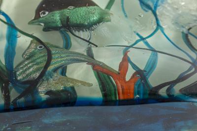 Alfredo Barbini Large Mid Century Murano Glass Aquarium Attributed To Alfredo Barbini