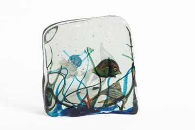 Alfredo Barbini Large Mid Century Murano Glass Aquarium Attributed To Alfredo Barbini
