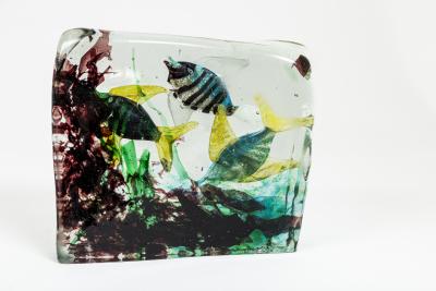 Alfredo Barbini Medium MC Murano Glass Aquarium Attributed to Alfredo Barbini For Cenedese