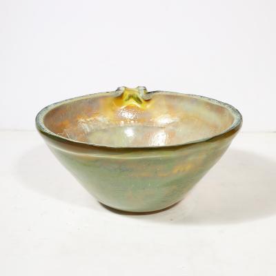 Alfredo Barbini Mid Century Hand Blown Opalene Murano Glass Centerpiece Bowl w Spout by Barbini