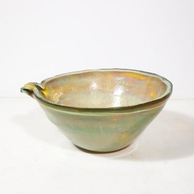 Alfredo Barbini Mid Century Hand Blown Opalene Murano Glass Centerpiece Bowl w Spout by Barbini