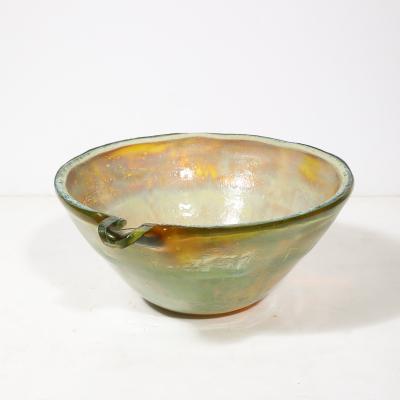 Alfredo Barbini Mid Century Hand Blown Opalene Murano Glass Centerpiece Bowl w Spout by Barbini