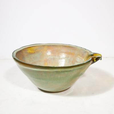 Alfredo Barbini Mid Century Hand Blown Opalene Murano Glass Centerpiece Bowl w Spout by Barbini