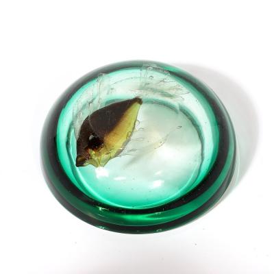 Alfredo Barbini Mid Century Modernist Fish Motif Hand Blown Murano Glass Bowl by Alfredo Barbini