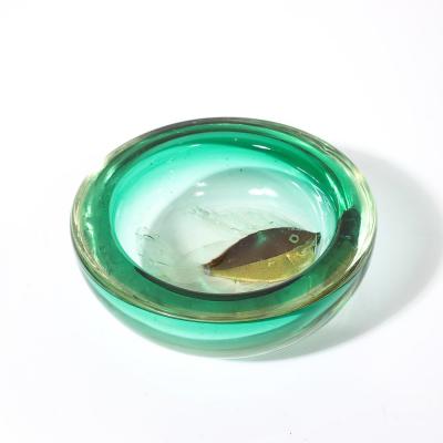 Alfredo Barbini Mid Century Modernist Fish Motif Hand Blown Murano Glass Bowl by Alfredo Barbini