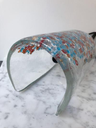 Alfredo Barbini Pair of Lamps Art Glass by Barbini Murano Italy 1980s